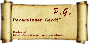 Paradeisser Gerő névjegykártya